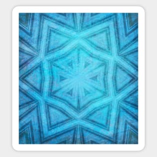 Blue textured striped kaleidoscope Sticker